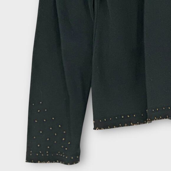 Jack B Quick Holiday Christmas Trees Sweater Top Black Gold Embellished Size XL - Picture 9 of 9